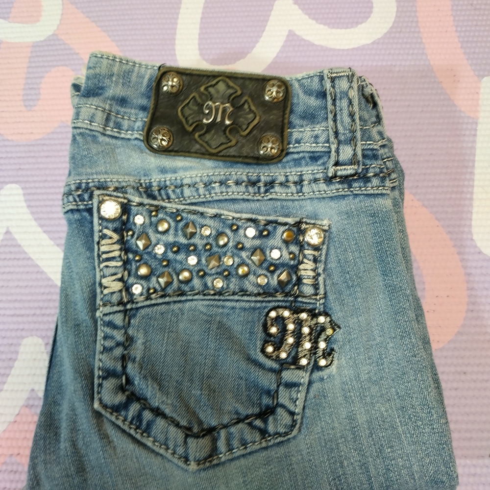 Miss Me Light Blue Studded Boot Cut Jeans